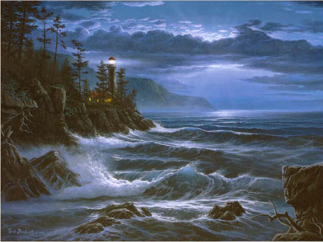 (image for) Handmade oil painting Copy paintings of famous artists Fred Buchwitz's Thundering Sea